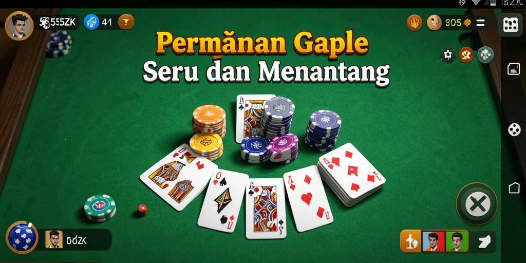 Tampilan gameplay seru Gaple di 555ZK.