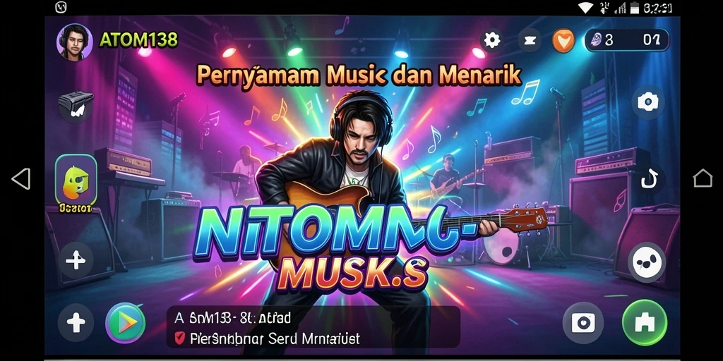 Screenshot ATOM138 menampilkan gameplay menarik dan tantangan musik.