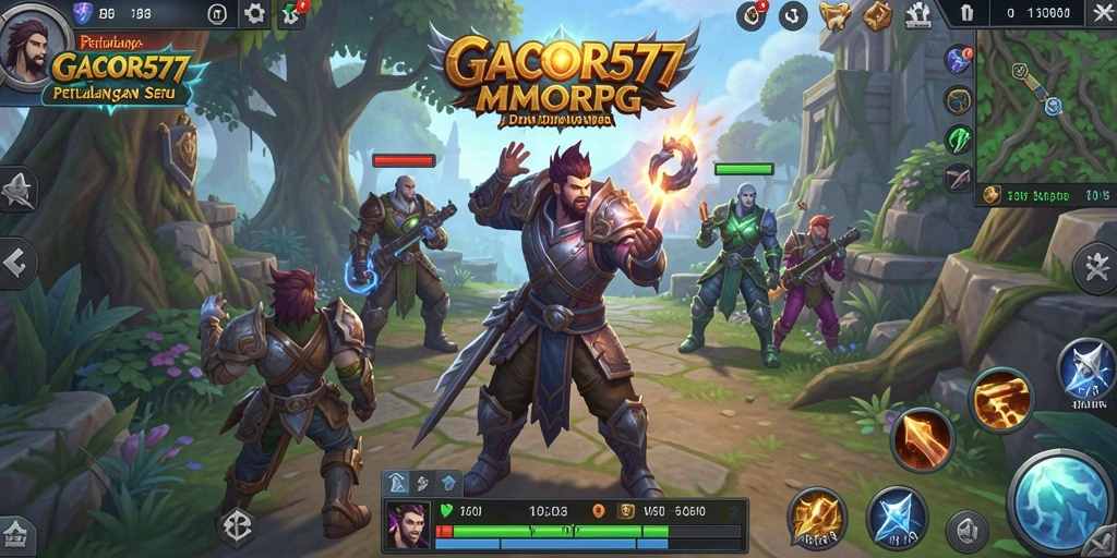 Gameplay GACOR577 menampilkan pertarungan epik dan petualangan seru.