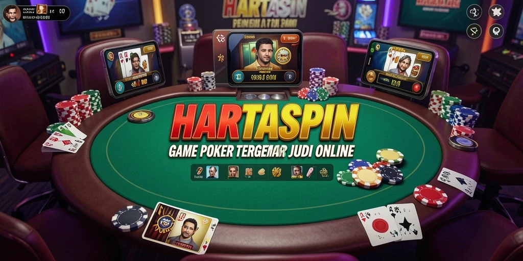 Tampilan gameplay HARTASPIN menampilkan aksi seru poker yang membuat ketagihan.