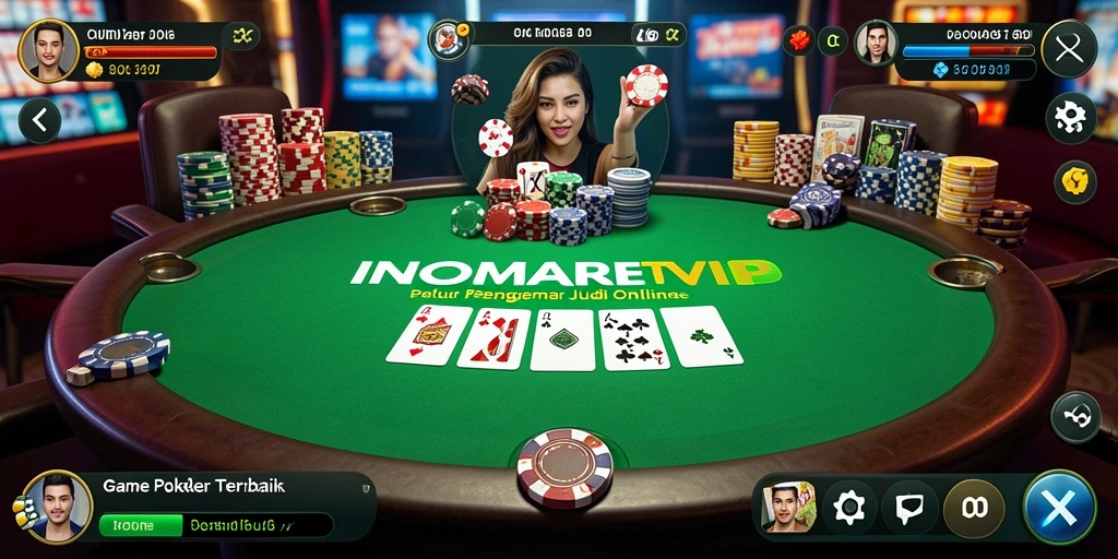 Screenshot gameplay menunjukkan serunya bermain Poker di INDOMARETVIP.