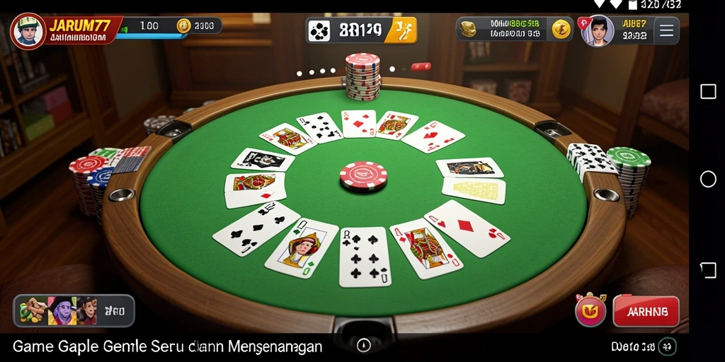 Screenshot gameplay JARUM77 dengan tampilan papan Gaple.