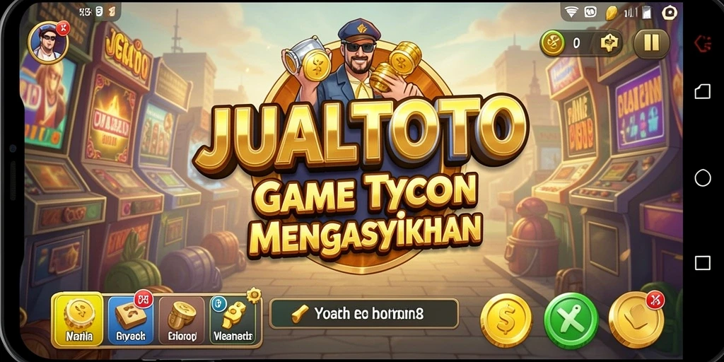 Tampilan gameplay JUALTOTO dengan elemen Tycoon yang menarik.
