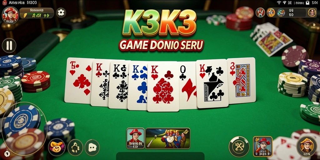 Screenshot gameplay K3K3 yang menampilkan aksi seru permainan Domino.