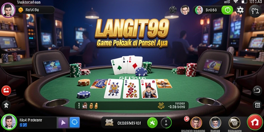 Screenshot LANGIT99 menampilkan gameplay Poker yang menarik dan interaktif.