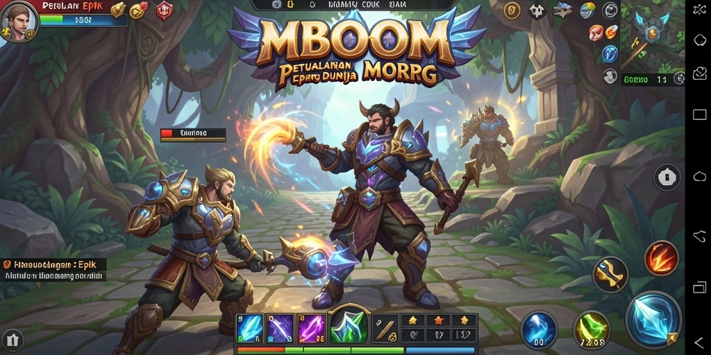 Tampilan gameplay seru dan penuh aksi dalam MBOOM.
