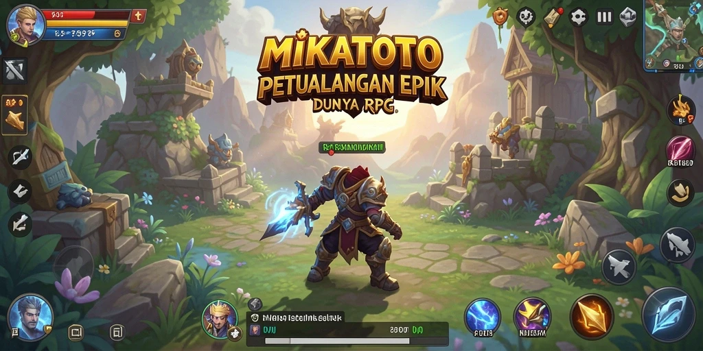 Screenshot gameplay <strong>MIKATOTO</strong> menunjukkan pertarungan epik dalam dunia RPG.