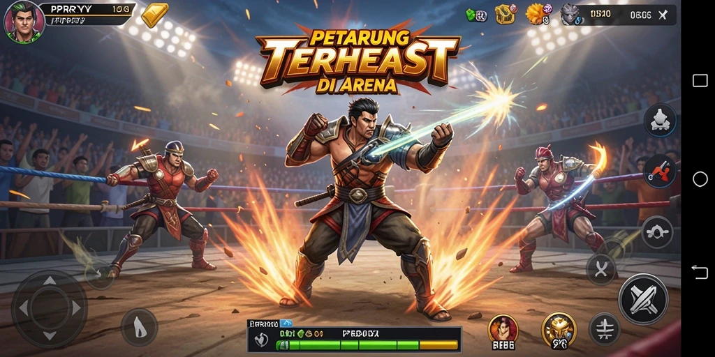Screenshot gameplay PPRRYY menampilkan aksi bertarung yang seru.