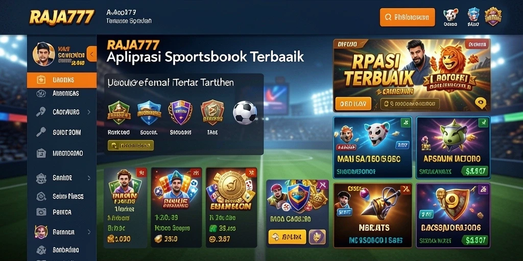 Tampilan menarik dalam aplikasi sportsbook RAJA777 yang menampilkan berbagai taruhan.