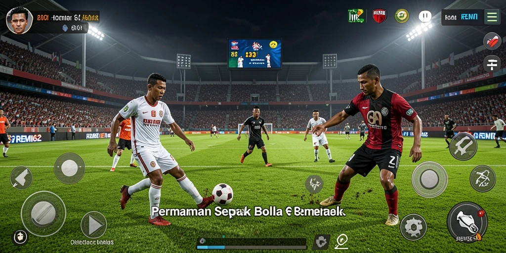 Tampilan gameplay REMI62 yang memukau dan realistis dalam pertandingan sepak bola.