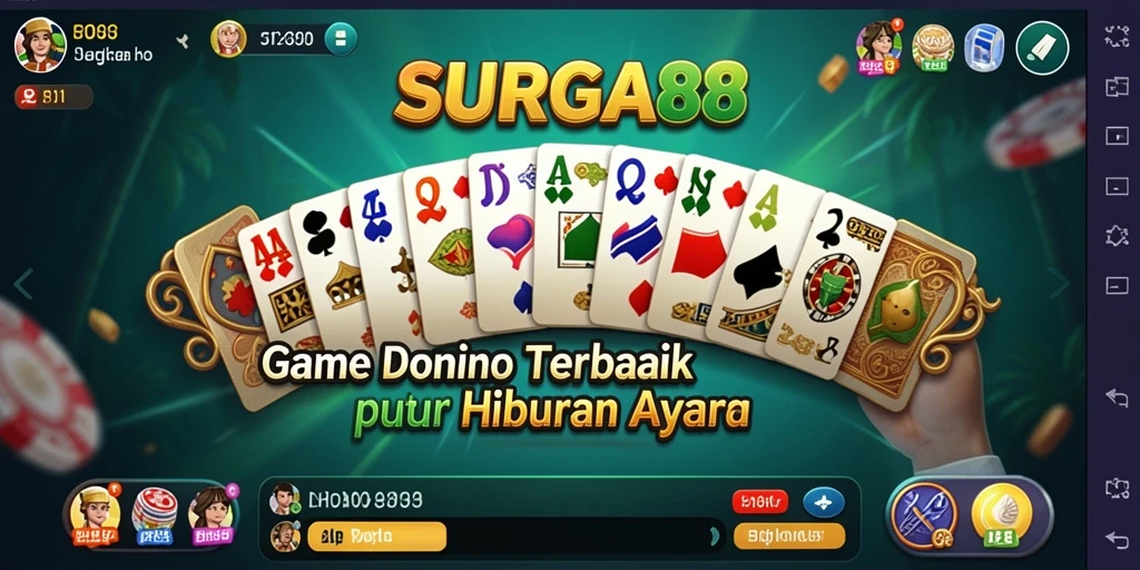 Tampilan gameplay seru di SURGA88 dengan domino yang menarik.