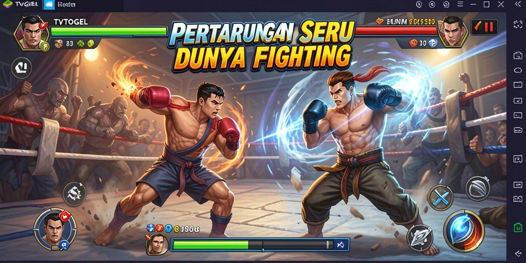 Tangkapan layar pertarungan seru di TVTOGEL dengan karakter unik.