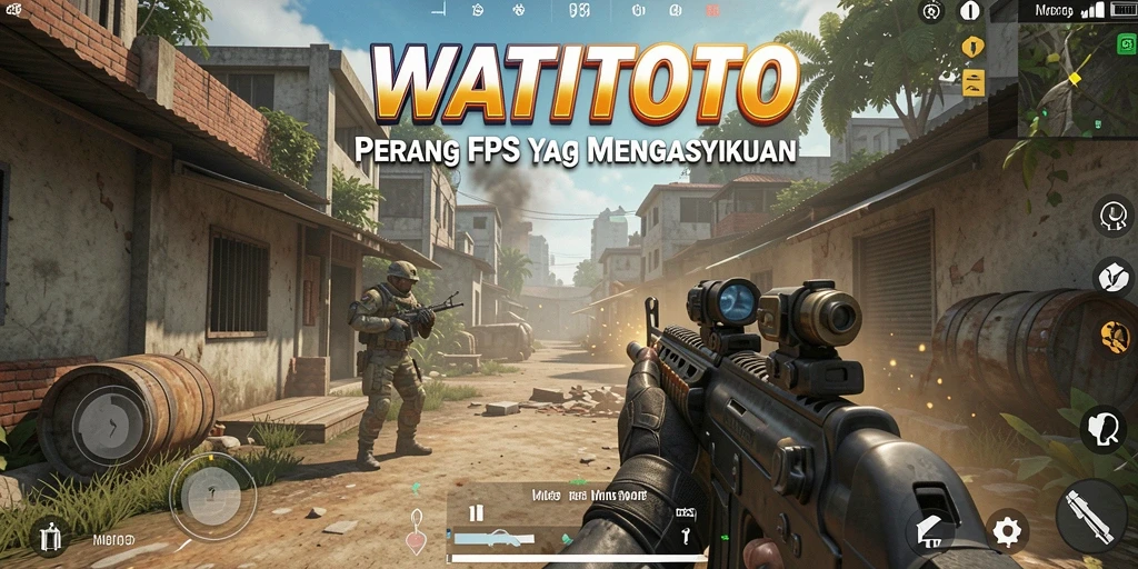 Screenshot gameplay WATITOTO menampilkan aksi tembak-menembak yang seru.
